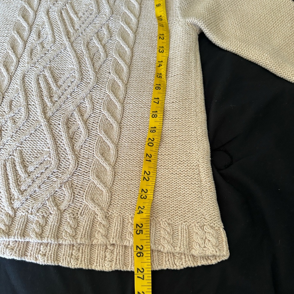 Elegant Cream Cable Knit Sweater 100% cotton - Picture 8 of 10